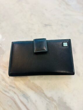 DuDu Italian Leather 🌈 Wallet with Teal Stitching